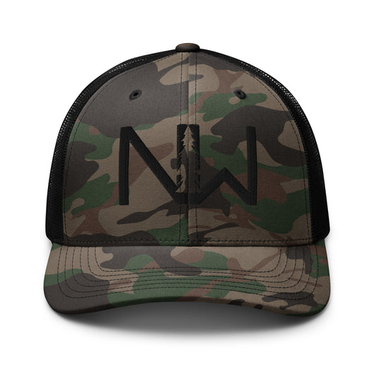 Camouflage trucker hat With Black Stitching