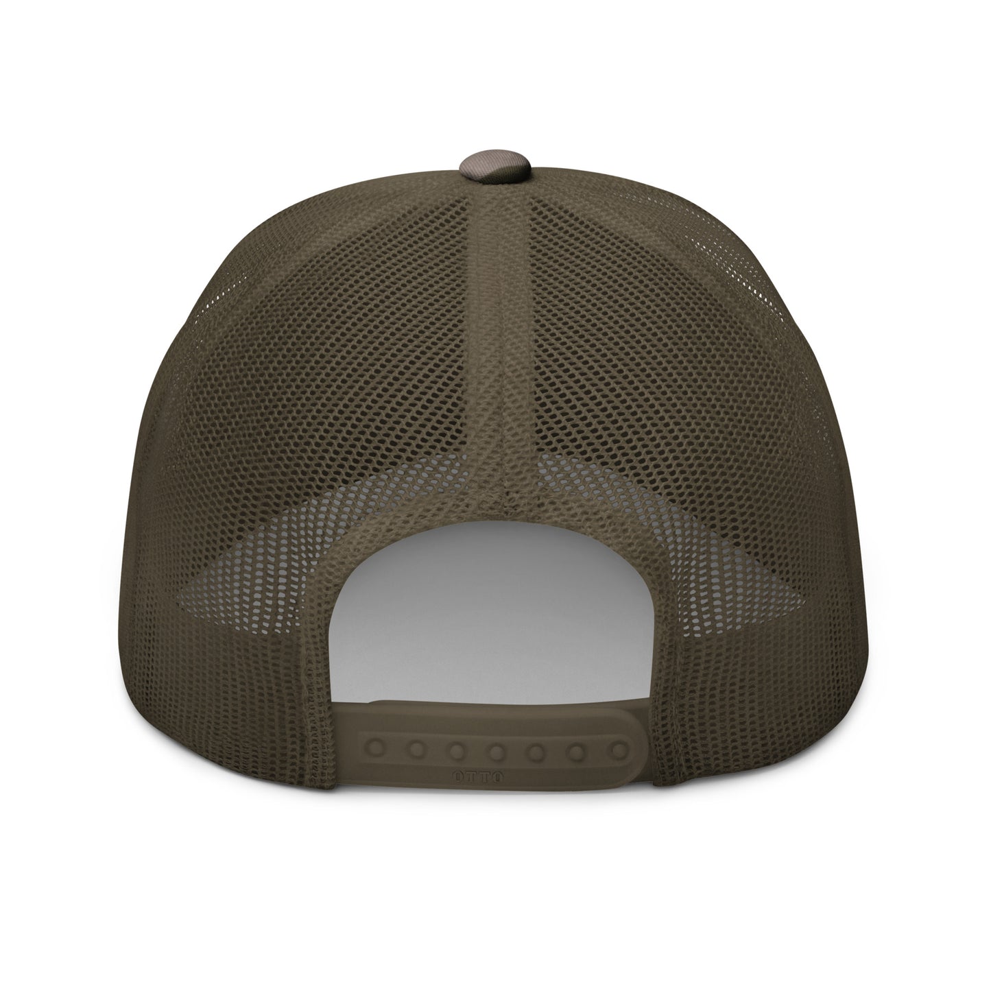 Camouflage trucker hat with White Stitching