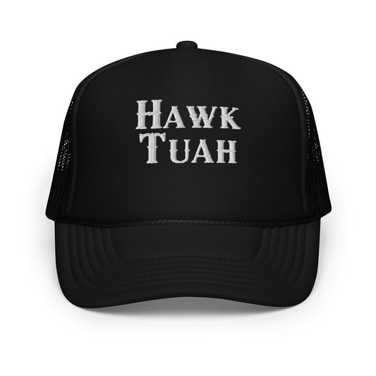 Hawk Tuah trucker hat (White Stitching)