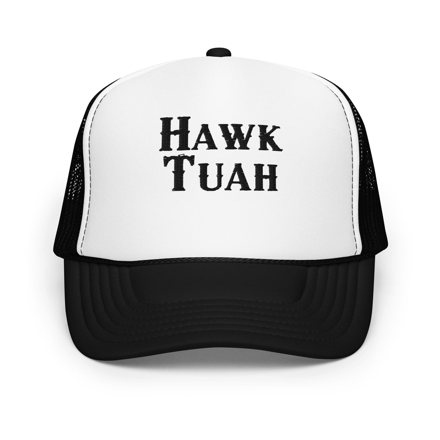 Hawk Tuah trucker hat (Black Stitching)