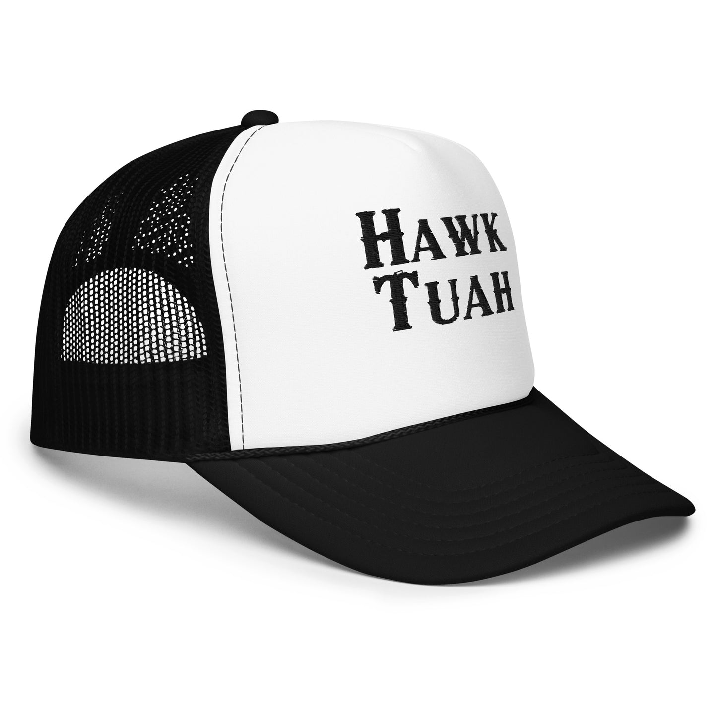 Hawk Tuah trucker hat (Black Stitching)
